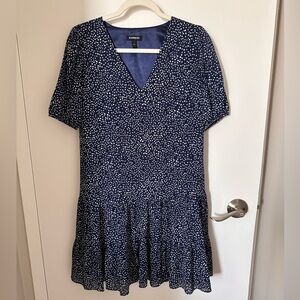 Express navy polka dot dress